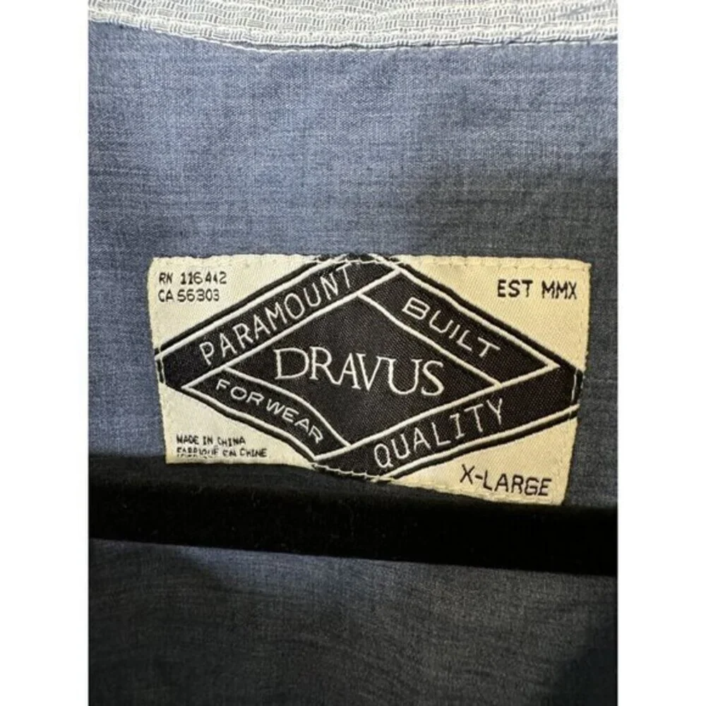Dravus Men's Blue‎ Short Sleeve Shirt,  blue shirt, collared shirt, short sleeve - Picture 4 of 8